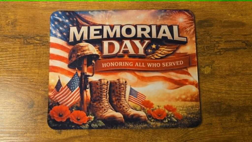 Memorial Day-themed cutting board honoring those who served